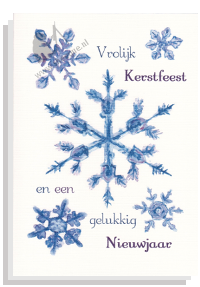 Kerstkaart aquarel sneeuwvlokjes